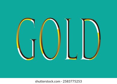 Elegant Gold Text on Teal Background.