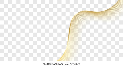 Elegant Gold Wave Lines on Light Background. Modern gradation background. png 