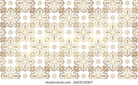  Elegant Gold White Ornate Seamless Pattern