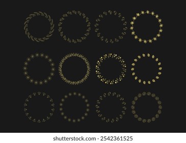 Elegante Colección de Vector de marcos de corona de oro para Diseños de lujo, invitaciones, marca, fronteras decorativas y proyectos de temporada EPS