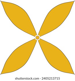 The elegant gold-colored traditional Kawung batik motif can be used to decorate patterns by multiplying and juxtaposing them