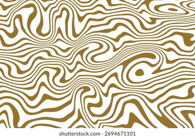 Elegante padrão de linha abstrata dourada com formas fluidas criando uma textura decorativa luxuosa.
