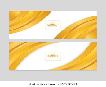 elegant golden abstract wave banner