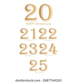 Elegant Golden Anniversary Numbers Set