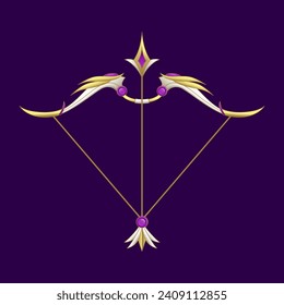 flecha dorada elegante y vector de arco