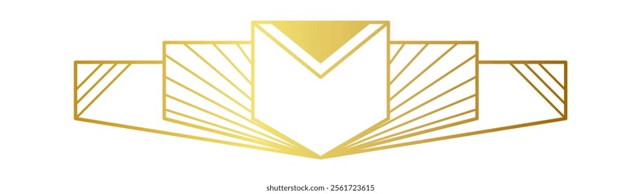 Elegant golden art deco border