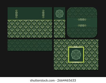 Elegant Golden Art Deco Pattern for Packaging Box Design Presentation
