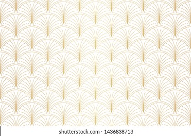 Elegant Golden Art Deco Vector Background. Seamless Abstract Pattern. Vintage Illustration.
