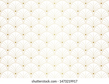 Elegant golden art nouveau seamless pattern. Abstract minimalist background. Geometric art deco texture.