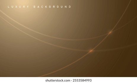 Elegant golden background featuring smooth light streaks and a gradient glow. Perfect for designs.