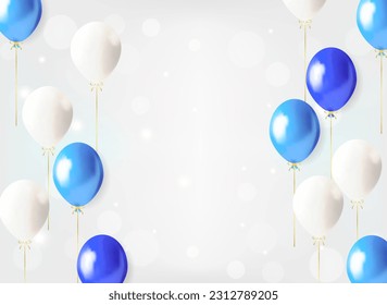 Elegant golden balloons happy birthday celebration card banner template