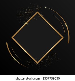 Elegant Golden Banner Frame Background