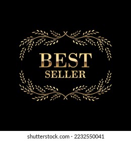 Elegant, golden Best Seller vector sign