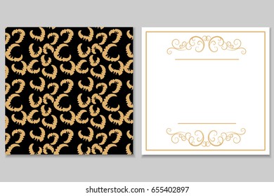 Elegant Golden Black invitation, card