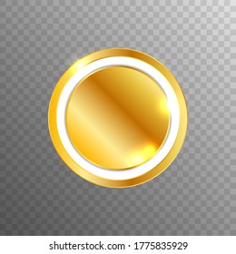 Elegant golden blank vector web button