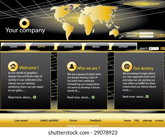 Elegant golden Business class webpage template for your site .Very easy to edit.