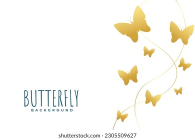 elegant golden butterfly greeting background design vector 