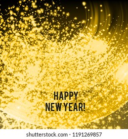 Elegant golden Christmas background with place for text. Vector Illustration.