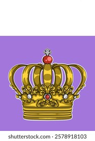 Elegant golden crown vector illustration with intricate details, perfect for luxury branding, royal themes, and premium designs. High-quality, scalable, and ideal for logos, invitations, and decorativ