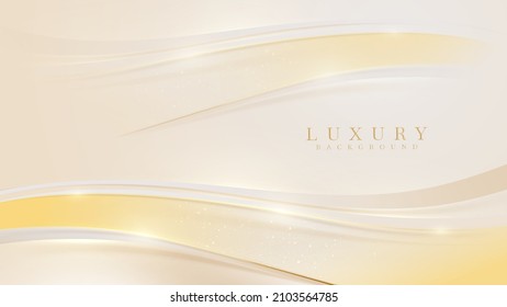 Elegant golden curve with glittering light effect decoration. Modern abstract background design.