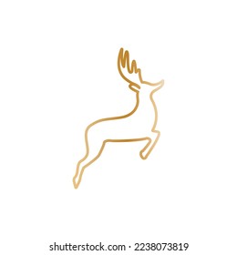 elegant golden deer silhouette vector illustration.