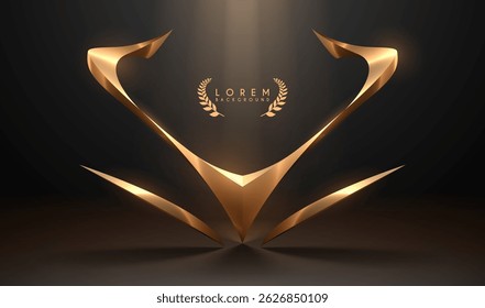 Elegantes goldenes Design-Element mit Lichteffekt