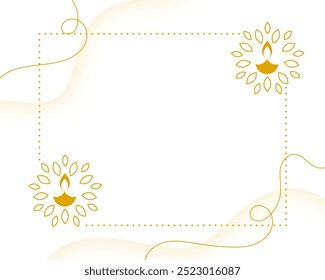 elegant golden diwali diya white background with empty space vector