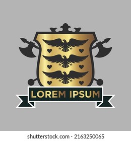 Elegant golden eagle logo design