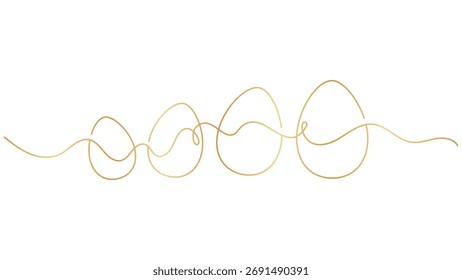 Elegante goldene Ostereier im Single-Line-Design für festliche Feiern