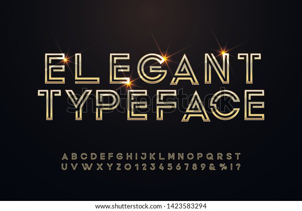 Elegant Golden Font Alphabet Art Deco Stock Vector (Royalty Free ...