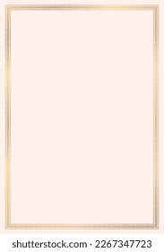Elegant golden frame. Beautiful vector gold frame for certificate, wedding invitation, letterhead.