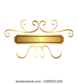 elegant golden frame icon