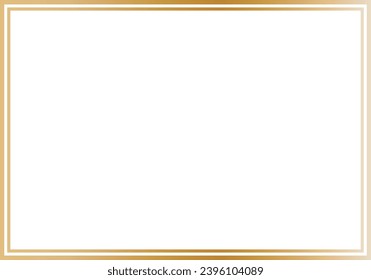 Elegant golden frame on white background.