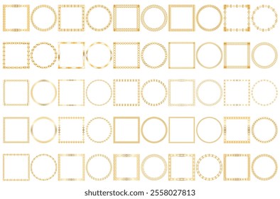 Elegant golden frame pattern set