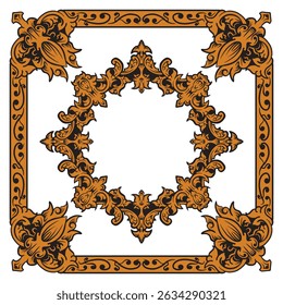 Elegant Golden Frame in Structured Rectangular Style