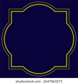 Elegant golden frame vector image,modern and minimalist design ideas,isolated navy color,can be for card background or decoration ideas