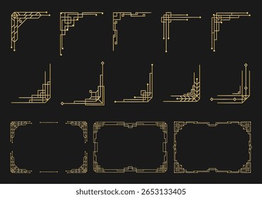 Quadro dourado elegante com vetor forma fundo linha fina abstrato barroco design luxuoso cartão de arco etiqueta vintage placa metálica premium porta casamento foto moderna modelo caixa cosmética.

