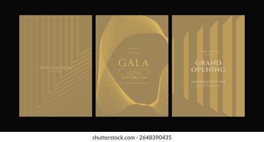 Elegant Golden Gala and Grand Opening Invitation Templates