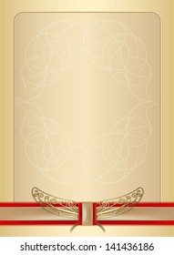 Elegant golden gift card. The idea for the certificate or wedding card