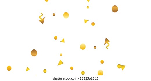 Elegant golden glitter confetti stream drifting down softly in celebration theme on transparent background for overlay. shimmering particles on transparent background for overlay