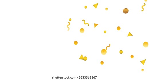 Elegant golden glitter confetti stream drifting down softly in celebration theme on transparent background for overlay. shimmering particles on transparent background for overlay