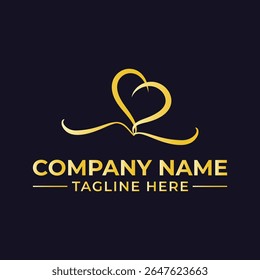 Elegant Golden Hearts Company Logo Design for Luxury Brands and Romance Related Businesses and Sophisticated Aesthetics