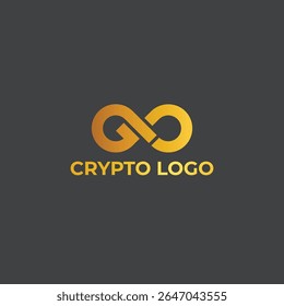 Elegant golden infinity logo symbolizing blockchain. crypto. and digital finance. Perfect for cryptocurrency branding. fintech identity. and modern tech-related visual design projects. Go symbol 