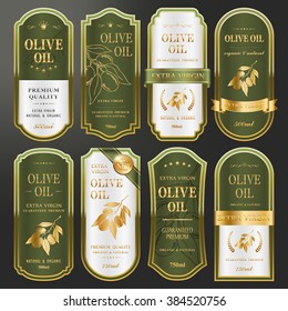 elegant golden labels collection set for premium olive oil 