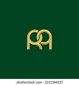 Elegant Golden Letter RQ Minimal Simple Modern Logo Vector EPS 10