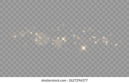 Elegant golden light with bokeh glow, star sparkles and flare, perfect for abstract background, holiday invitations, or festive celebration banners