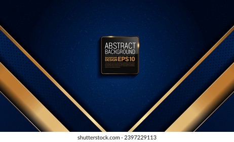 Elegant Golden Lines on Deep Blue Luxury Abstract Design Background with Shadow Gradients for Perfect for Marketing Materials, Banners, Flyers, Websites, Stylish, Modern Composition.