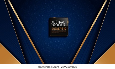 Elegant Golden Lines on Deep Blue Luxury Abstract Design Background with Shadow Gradients for Perfect for Marketing Materials, Banners, Flyers, Websites, Stylish, Modern Composition.