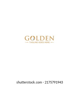 Elegant golden logo design with water droplet minimalist style for business branding and corporate identity