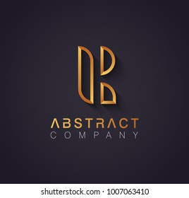 Elegant golden logotype with the letter R. Premium logo design on dark background. Luxury emblem for your brand.